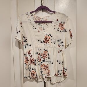 Maurices White Floral Blouse
